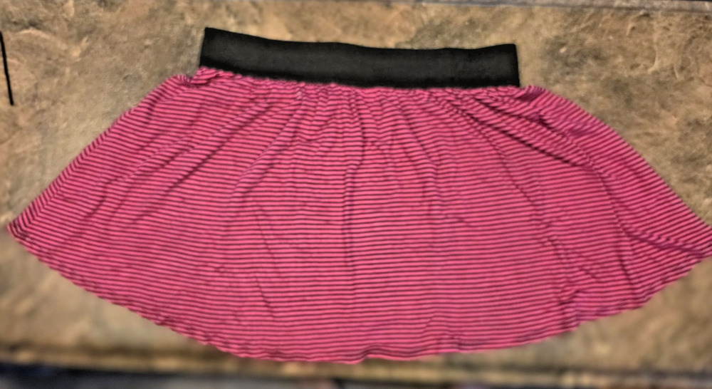VTG Y2K Striped Mini Skirt L/XL: GLAM GOTH WHIMSIGOTH PUNK METAL SKATER